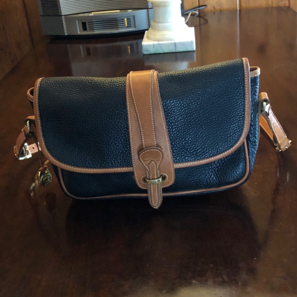 Dooney & Bourke Classic Black and Brown Leather Shoulder Bag